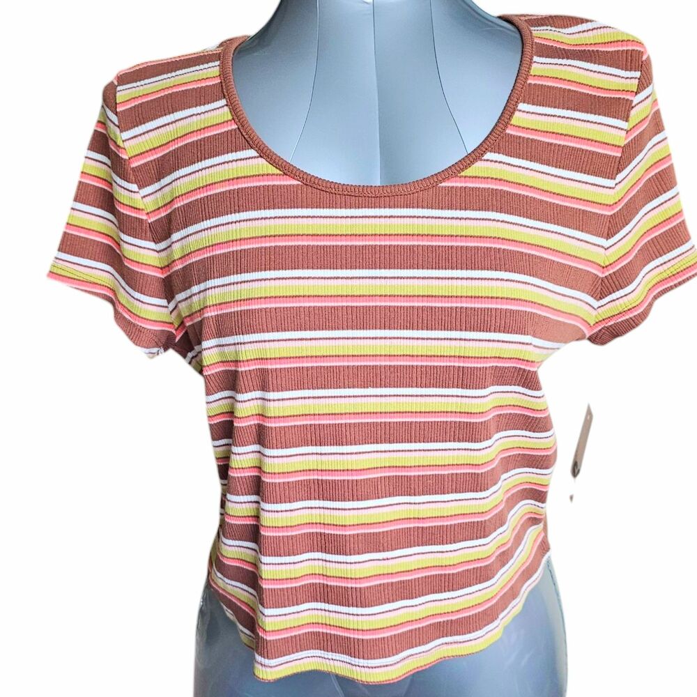 NWT SO Women's Juniors Casual Cap Sleeve Top Striped, Stretchy - Size XXL  NEW